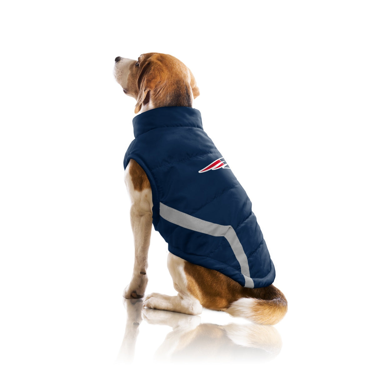 [for Dogs] New England Patriots NFL Puffer Vest by HipDoggie - XL