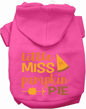 Little Miss Pumpkin Pie Pet Hoodie in Many Colors