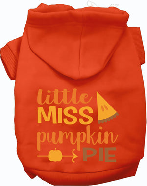 Little Miss Pumpkin Pie Pet Hoodie in Many Colors