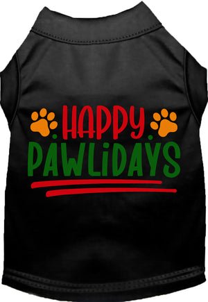 Happy Pawlidays Screen Print Shirt in Many Colors