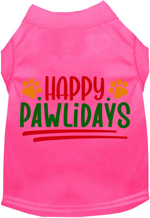 Happy Pawlidays Screen Print Shirt in Many Colors