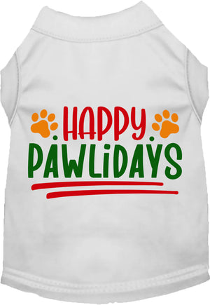 Happy Pawlidays Screen Print Shirt in Many Colors