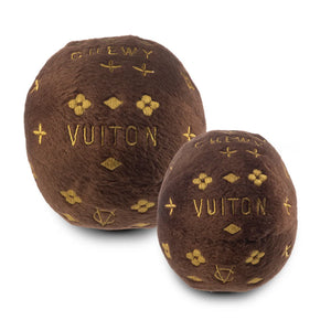 Brown Chewy Vuiton Ball Toy