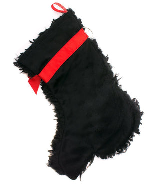 "Curly" Black Dog Decorative Dog Christmas Stocking