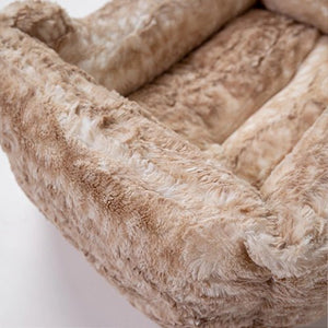 Cashmere Dog Bed in Gold Fawn