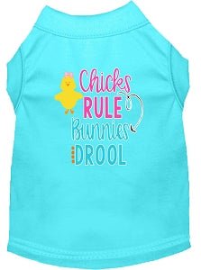 Chicks Rule Screen Print Dog Shirt in Many Colors