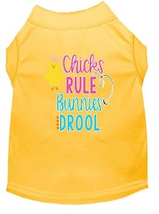 Chicks Rule Screen Print Dog Shirt in Many Colors