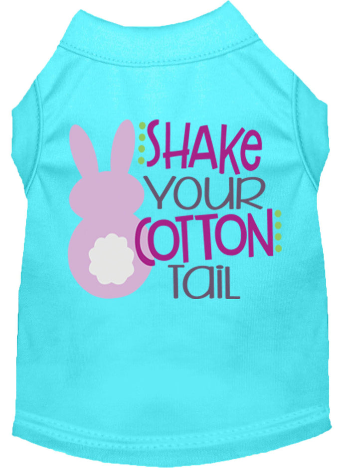 Shake Your Cotton Tail Screen Print Dog Dress in Aqua