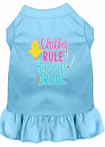 Chicks Rule Screen Print Dog Dress in Many Colors