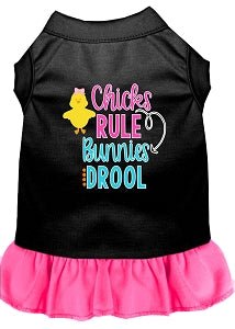 Chicks Rule Screen Print Dog Dress in Many Colors