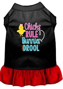 Chicks Rule Screen Print Dog Dress in Many Colors