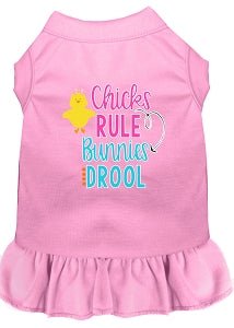 Chicks Rule Screen Print Dog Dress in Many Colors