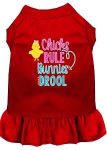 Chicks Rule Screen Print Dog Dress in Many Colors