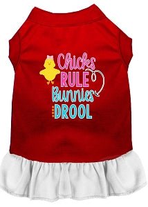 Chicks Rule Screen Print Dog Dress in Many Colors