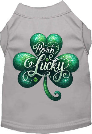 A's Born Lucky Screen Print Dog Shirt in Many Colors