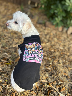 Crime Barkies Pawdcast Tee in Black