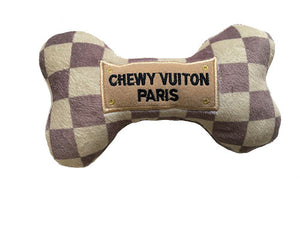 Checker Chewy Vuiton Bone Plush Toy