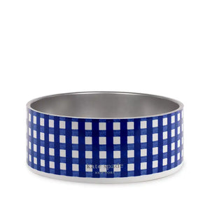 Kate Spade Navy Gingham Dog Bowl