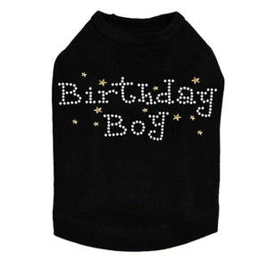 Birthday Boy with Gold Stars Rhinestone Tank - Many Colors - Posh Puppy Boutique