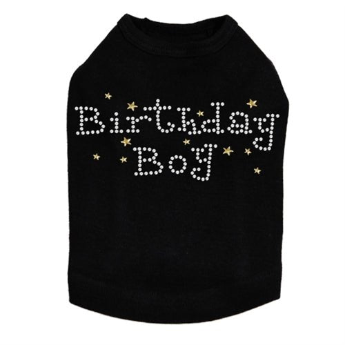 Birthday Boy with Gold Stars Rhinestone Tank - Many Colors