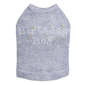 Birthday Boy with Gold Stars Rhinestone Tank - Many Colors - Posh Puppy Boutique