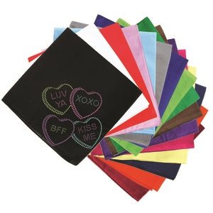 Candy Conversation Hearts #2 Bandana- Many Colors