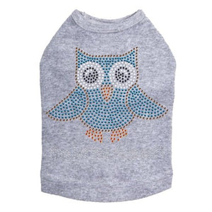 Blue Owl with "Hoo Let the Dogs Out?"-Dog Tank Many Colors - Posh Puppy Boutique