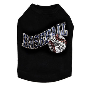 Baseball with Ball Rhinestones Dog Tank- Many Colors - Posh Puppy Boutique