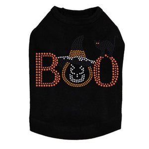 Boo Hat and Cat Rhinestuds Tank Top - Many Colors - Posh Puppy Boutique