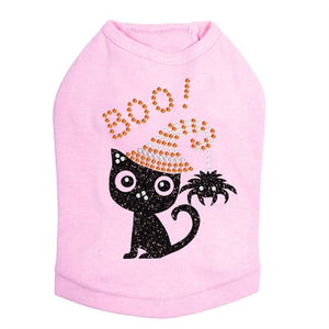 Cat with Spider Hat Rhinestones Tank Top - Many Colors - Posh Puppy Boutique