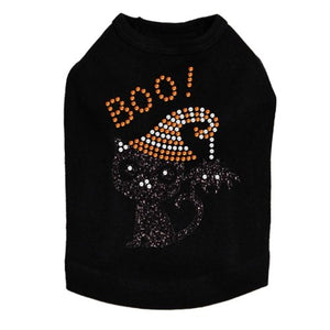 Cat with Spider Hat Rhinestones Tank Top - Many Colors - Posh Puppy Boutique