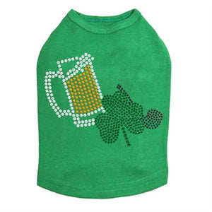 Beer Mug, Clover, & Pipe Rhinestone Dog Tank- Many Colors - Posh Puppy Boutique