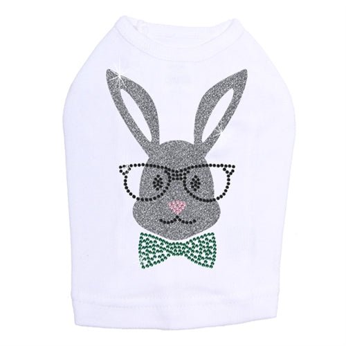 Bunny with Glasses and Bow Tie Dog Tank in Many Colors