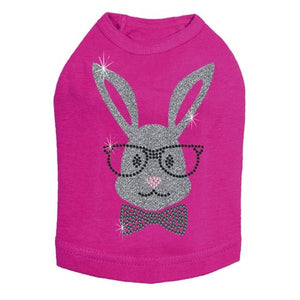 Bunny with Glasses and Bow Tie Dog Tank in Many Colors - Posh Puppy Boutique