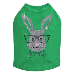 Bunny with Glasses and Bow Tie Dog Tank in Many Colors - Posh Puppy Boutique