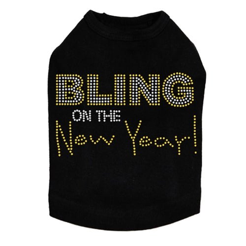 Bling on the New Year Dog Tank - Many Colors