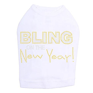 Bling on the New Year Dog Tank - Many Colors