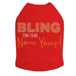 Bling on the New Year Dog Tank - Many Colors