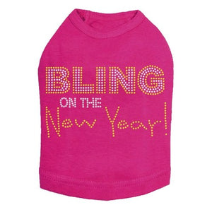 Bling on the New Year Dog Tank - Many Colors