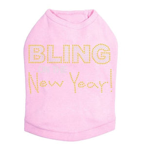 Bling on the New Year Dog Tank - Many Colors