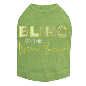 Bling on the New Year Dog Tank - Many Colors