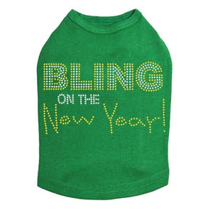 Bling on the New Year Dog Tank - Many Colors