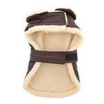 Brown and Black Faux Leather Bomber Dog Coat Harness and Leash - Posh Puppy Boutique