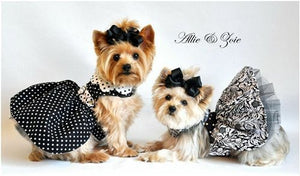 Black and White Polka Dot Dog Dress - Posh Puppy Boutique