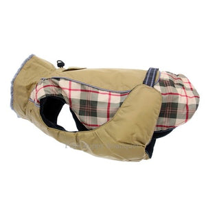 Alpine All Weather Dog Coat - Beige Plaid - Posh Puppy Boutique