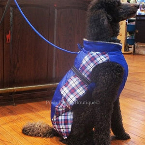 Alpine All Weather Dog Coat - Royal Blue Plaid - Posh Puppy Boutique