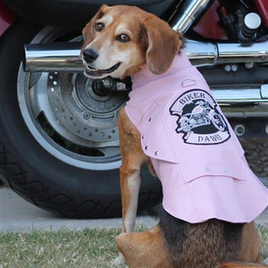 Biker Dawg Motorcycle Dog Jacket - Pink - Posh Puppy Boutique