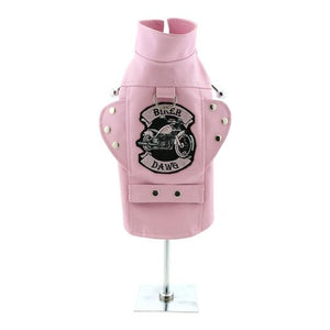 Biker Dawg Motorcycle Dog Jacket - Pink - Posh Puppy Boutique