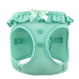 American River Choke Free Harness - Teal Polka Dot - Posh Puppy Boutique