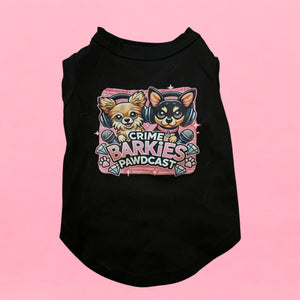 Crime Barkies Pawdcast Tee in Black